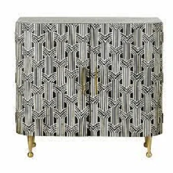 Top Selling Bone Inlay Drawer Cabinet Elegant Floral Design Handmade Bone Inlay Side Board Living Room with Stand