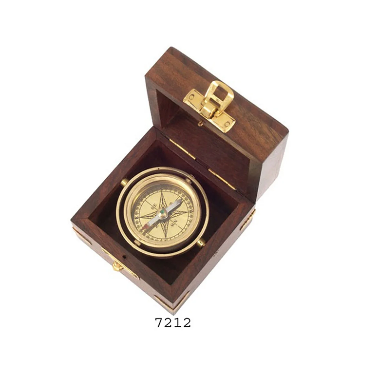 Manufacturer Of Gimble Compass In Wooden Box Vintage Reproduction Brass compasses for survey and decor