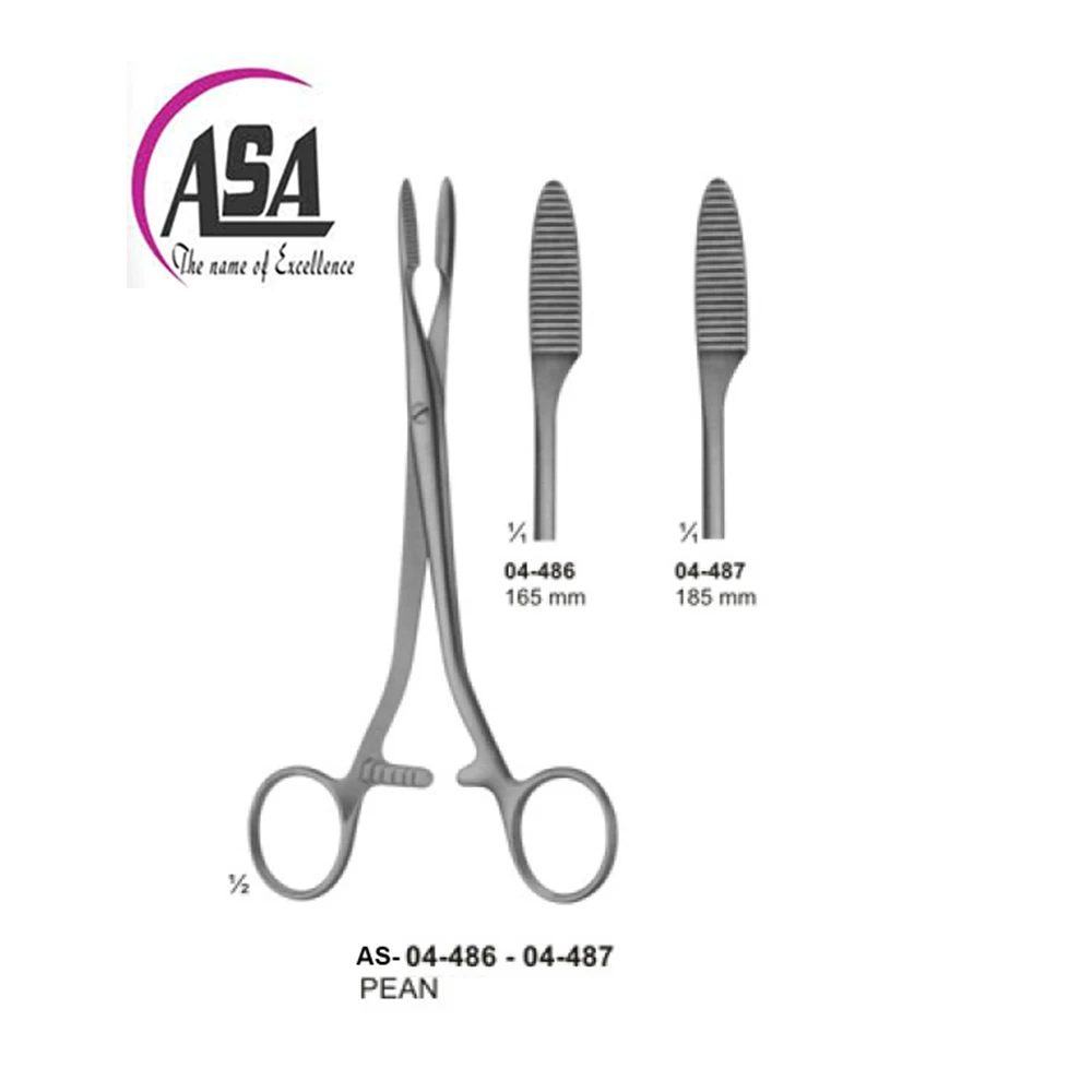 Pean hemostatic forceps 165mm-185mm stainless steel forceps high quality