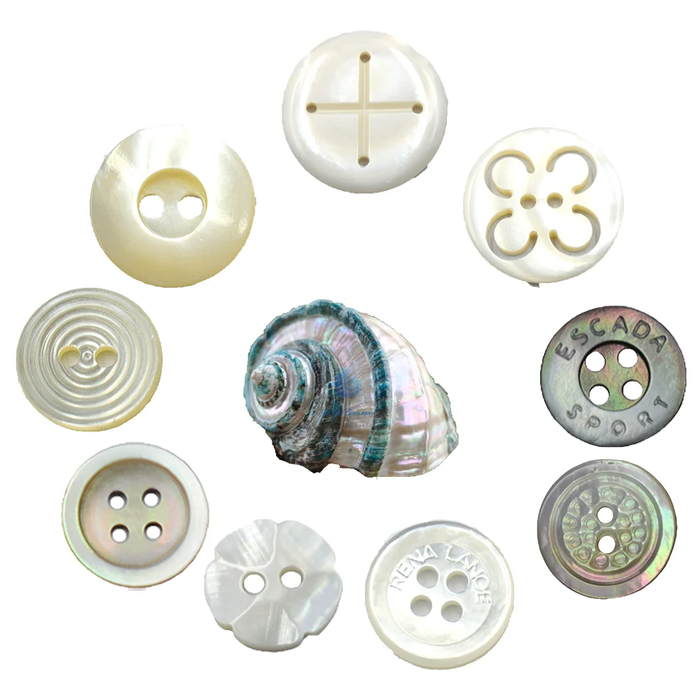 4 holes High quality TonVan printing round button Natural shell in Vietnam with best price