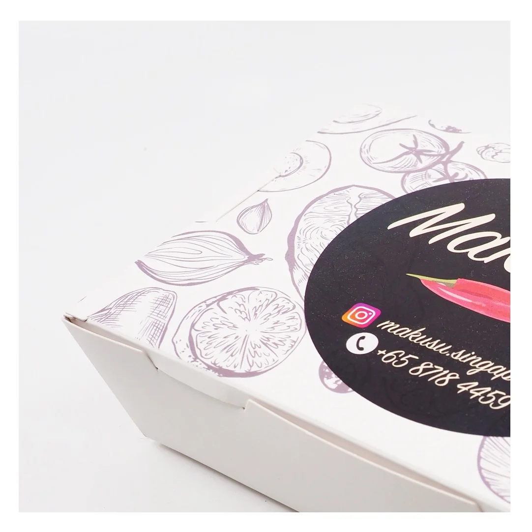 Сингапурские бумажные коробки с индивидуальным логотипом, пищевой контейнер на вынос из крафтовой бумаги для бумажных ланч-боксов и салатных коробок