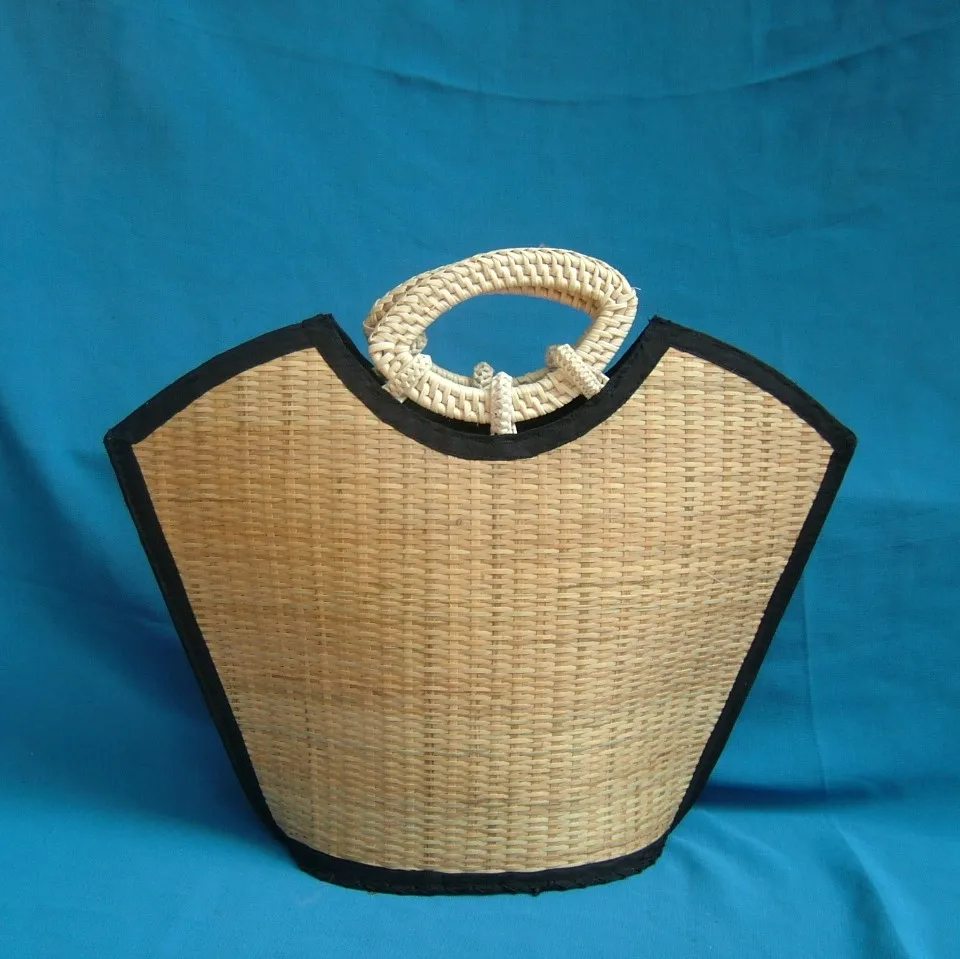 Wholesale Summer Vacation Straw Bag Bamboo Rattan Wicker DIY Women Handmade Bags Vietnamese Beach Woven