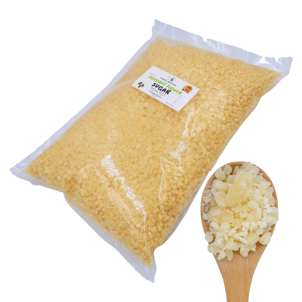 Высококачественный органический белый гранулированный кокосовый сахар 2 кг. Из Таиланда