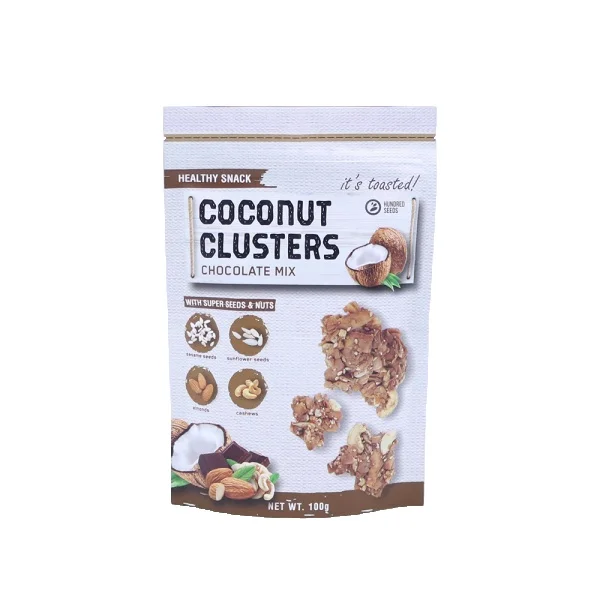 Healthy Low Fat Snacks Organic Carton Packaging Low-Carb Low Sodium Chocolate Mix 100g Coconut Clusters