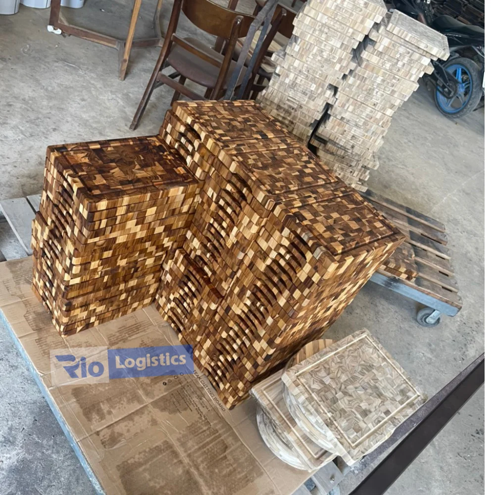 RIO 2022 Cutting Board Teak Wood Rectangle Customize Size  Chopping Blocks Durable  Cutting Board Teak Wood Anti Warping