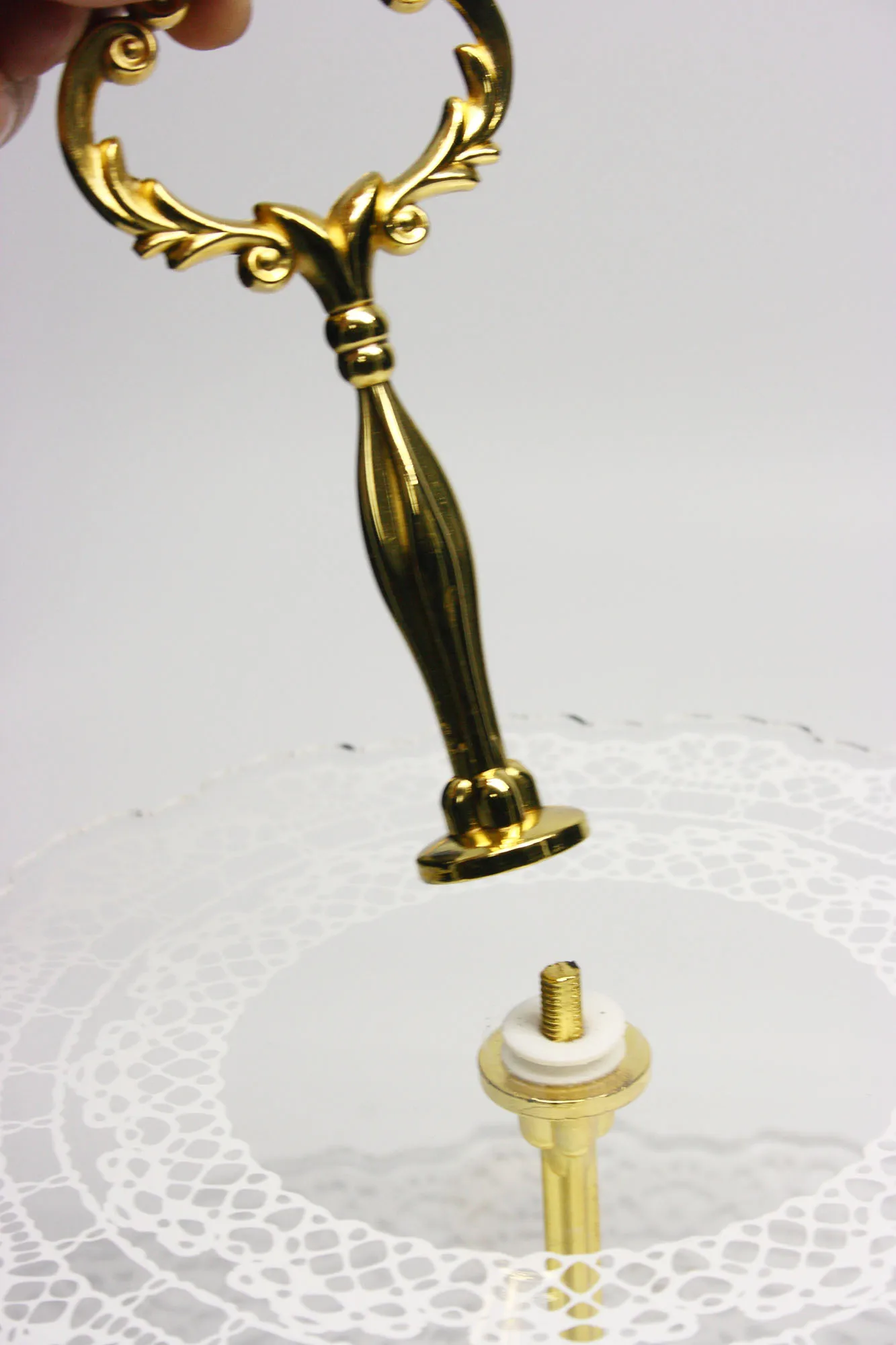 3-Tier Acrylic cup cake stand with silver handle