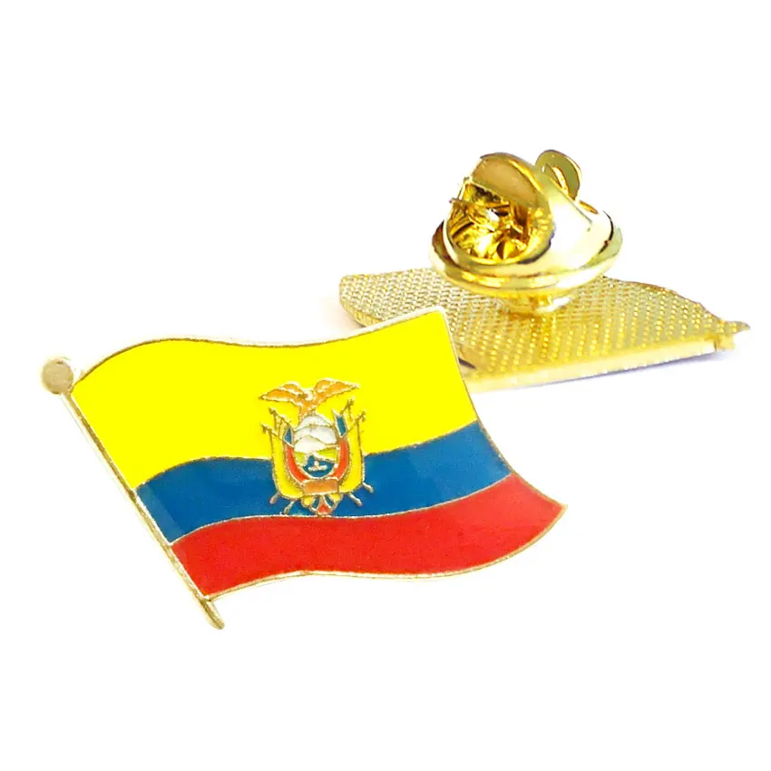 custom national country epoxy ecuador flag lapel pin