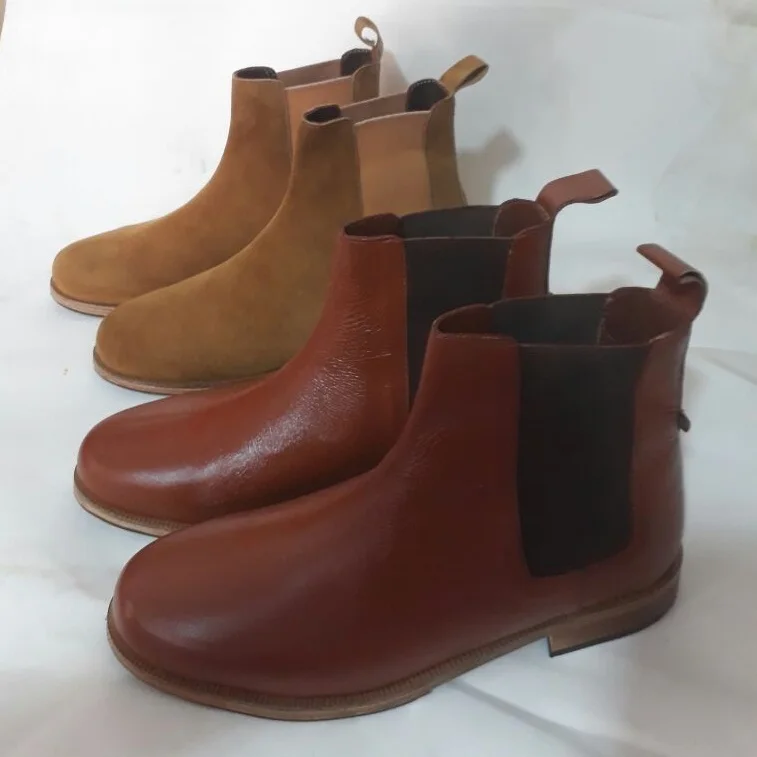 Brown Genuine Leather Chelsea mens boots, 2020 Men Waterproof All Season Chelsea boots