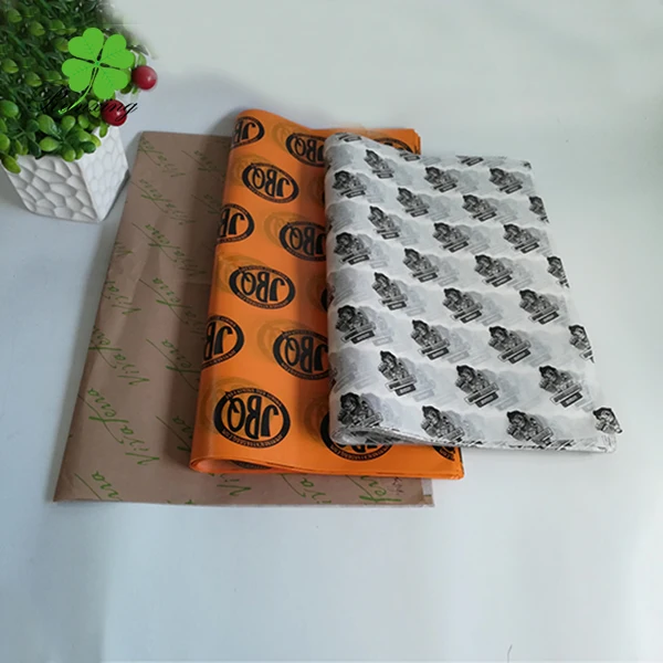 
Factory custom printing wrapping grease proof paper food grade wax paper for hamburger sandwich shawarma packaging 