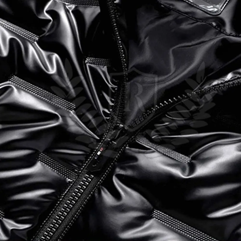 Jacket Men Hand Pockets Turn Down Collar Zip Up Front Durable  Casual Wear Puffer Jacket