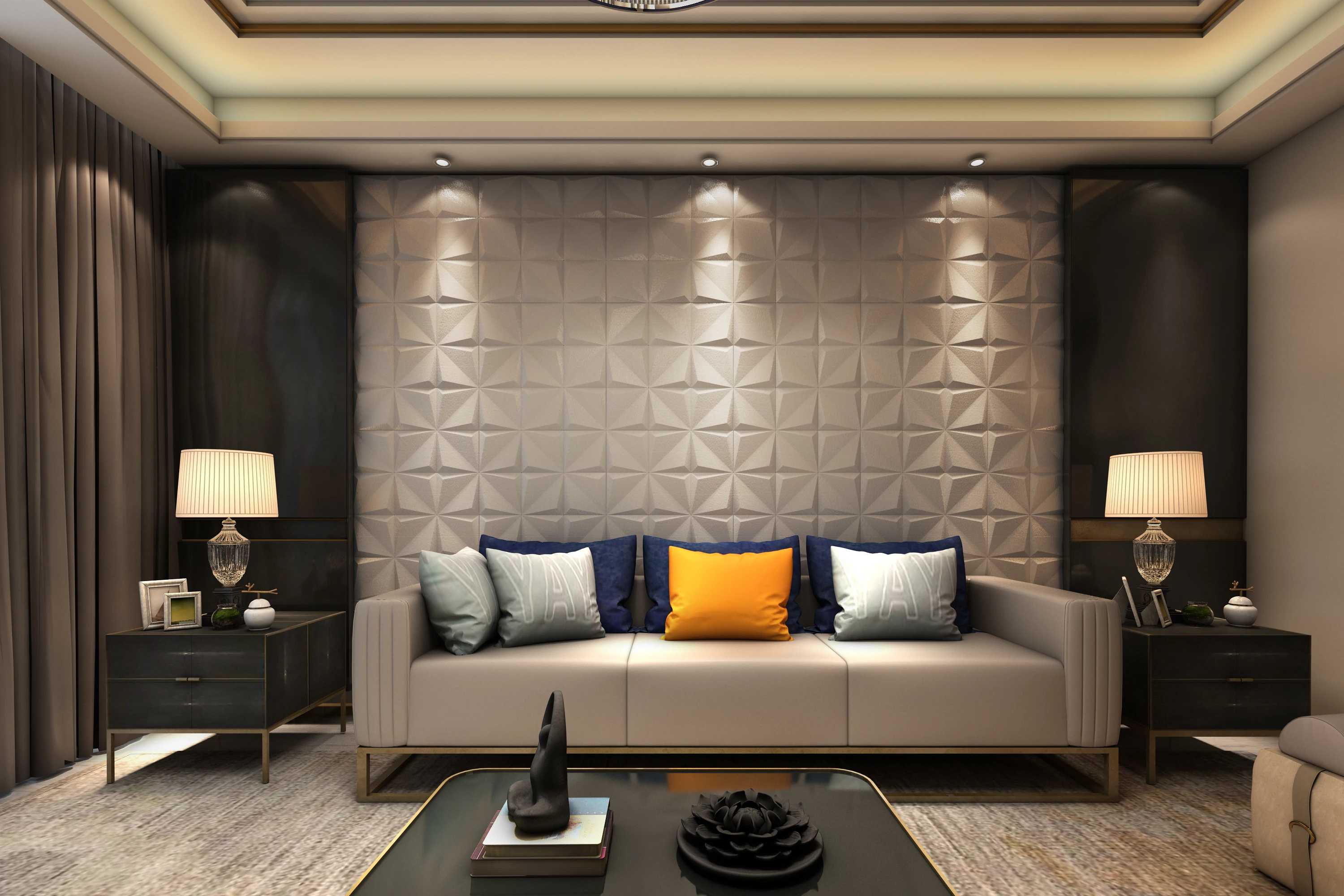 Leather Interior Ceiling Material 3d Wall Panel Home Decor, Wall Covering Panels, Fire Retardant Foam Wall Panels