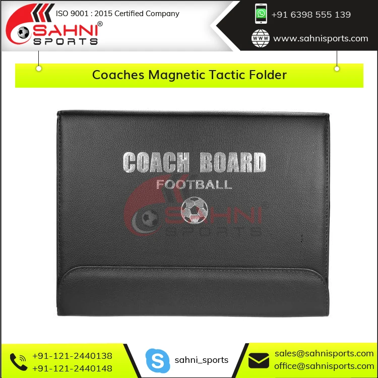 Coaches Magnetic Tactic Folder 53 x 31 Cm (When Open) with Small Carry Handle for Soccer, Football, Rugby, Volleyball