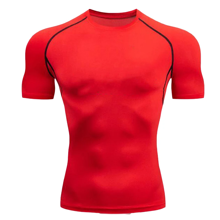 Custom Gym Jogging Sports Shirts O-neck Breathable Quick-dry Workout Jersey Slim Fit Compression Men Running T-Shirts