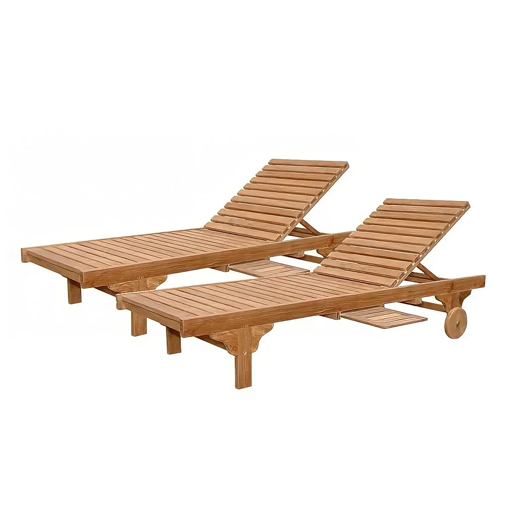 Best Quality Export Oriented Outdoor Furniture Pool Hotel Beach Wooden Folding Bed Sun Lounger Beach
