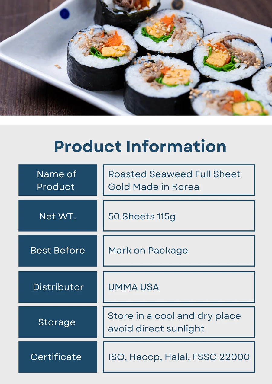 YM Roasted Seaweed Premium Nori for Sushi