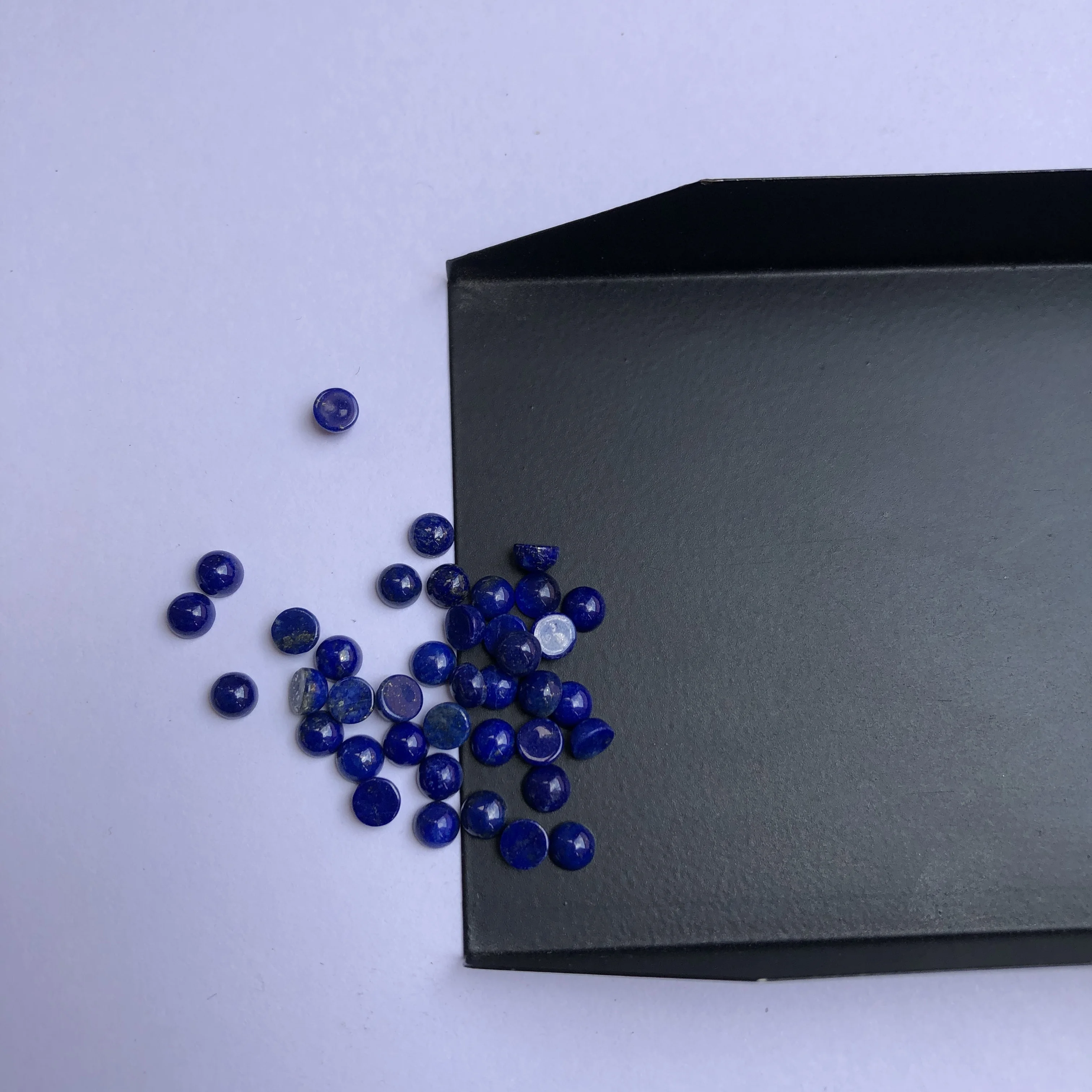 4mm Natural Lapis Lazuli Round Flatback Loose Calibrated Cabochons Supplier Bulk Deal Wholesale Price Buy Online Closeout Deals