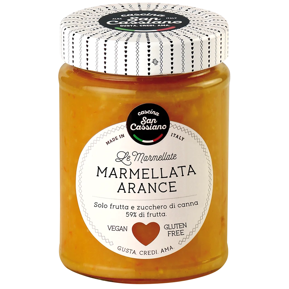 Высококачественный Итальянский апельсиновый мармелад | Стеклянная банка 340gr | Итальянский сладкий Джем для завтрака | Безглютеновый веган