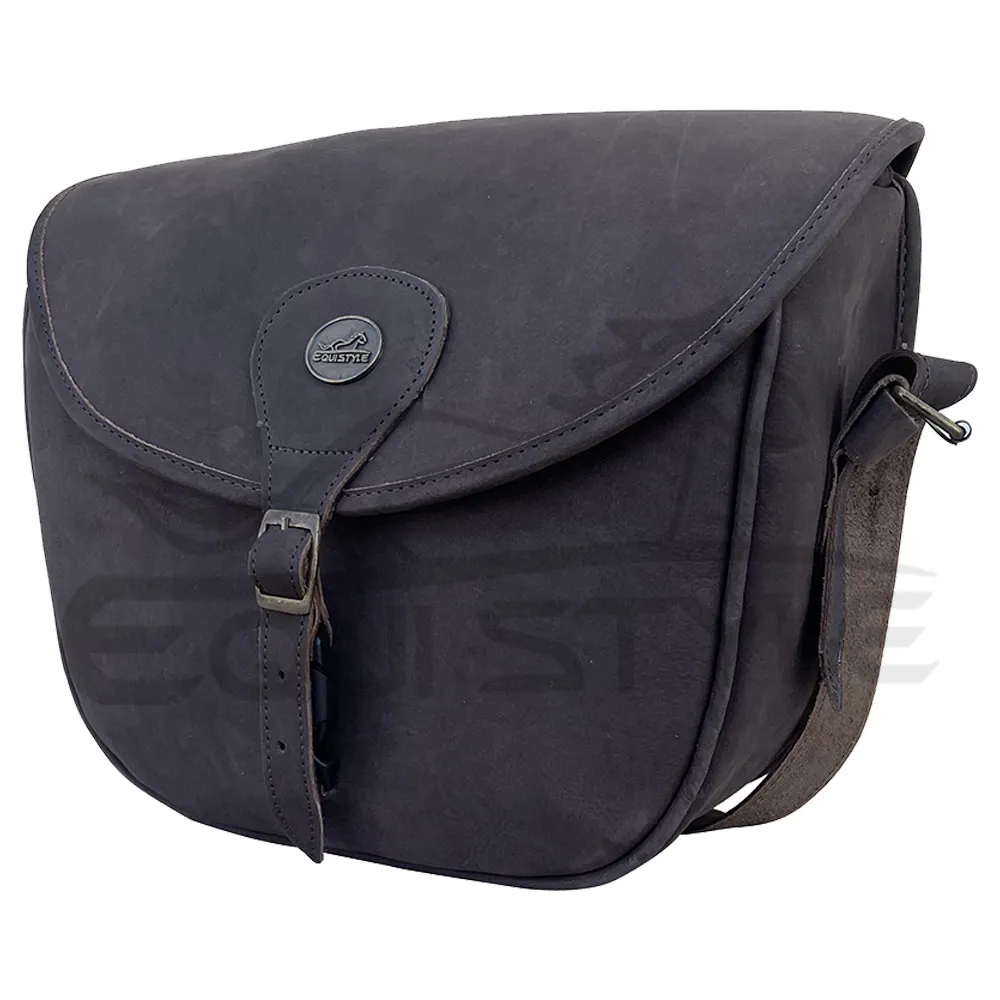 Genuine Leather Cartridge Bags Blue Color Buckle Strap Crossbody Saddle Bag For Women Flap Over Style Western Leather Handbag