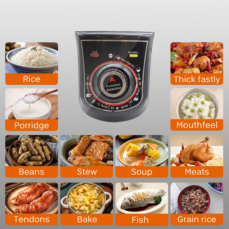 Oguanxuan OEM factory hot sale Reis Kocher rice cooker microwave rice cooker stainless steel