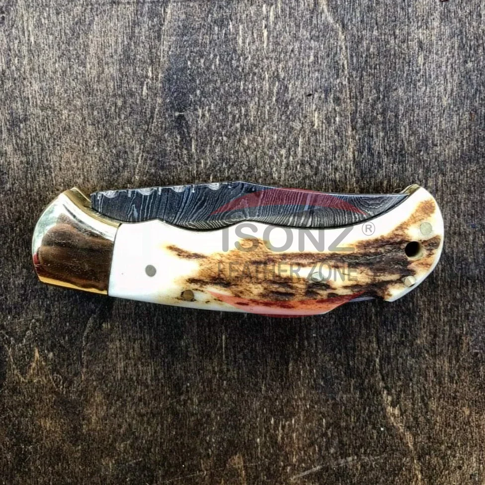 Изготовленный на заказ складной карманный нож из дамасской стали ручной работы