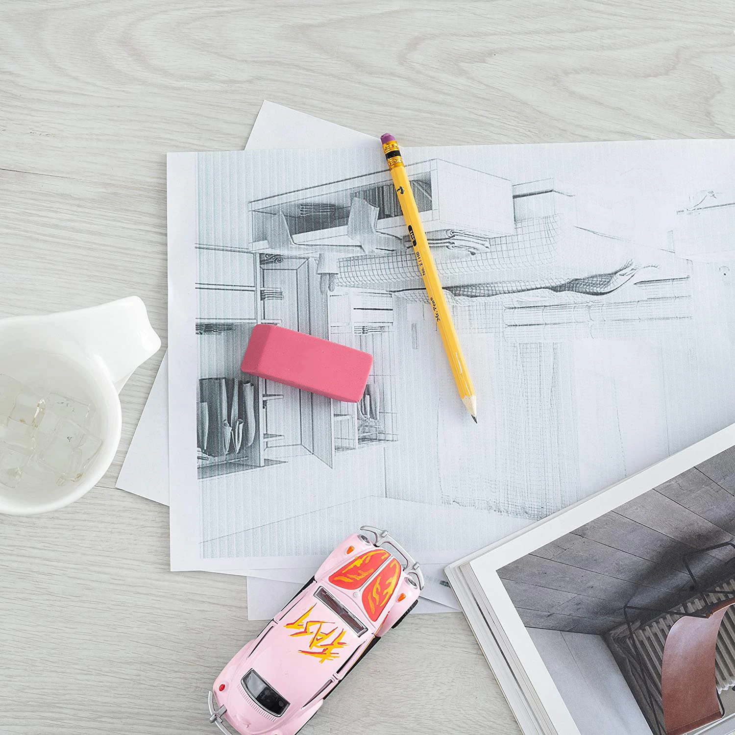 Japan Hottest Selling 1pc in blister card exam grade high quality rubber no toxic Pink Eraser