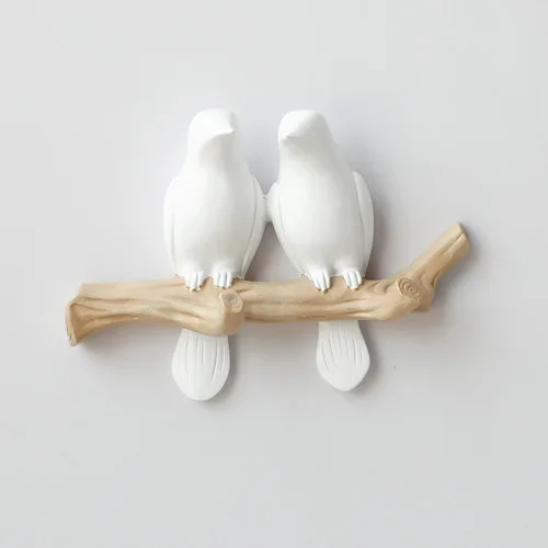 Resin Bird Hook Wall Decoration Home Accessories Key Coat Clothes Hanger Towel Hat Storage Handbag Holder for Living Room