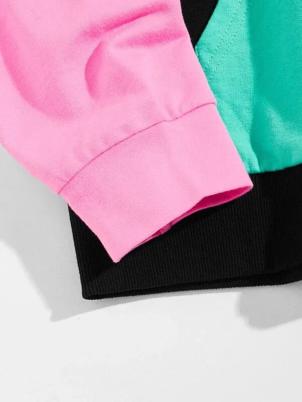 Men Slogan Graphic Color Block Drawstring Hoodie Thermal Lined Long Sleeve Printed Oversize Pullover Hoodies Wholesale