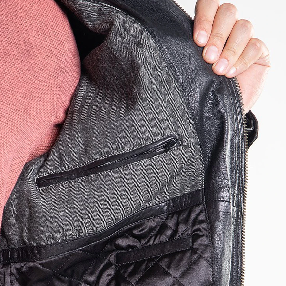 
Casual Stand Collar Zip UP Mens Leather Jacket For Biker Distressed Genuine Top Quality Material sheepskin Leather Jacket & coat 