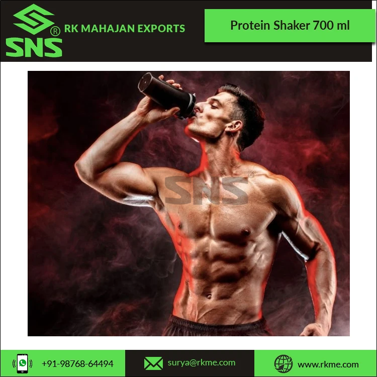 BPA and Phthalate Free Protein Shakes and Sports Drinks Plastic OEM Protein Shaker Bottle 700 ml Capacity