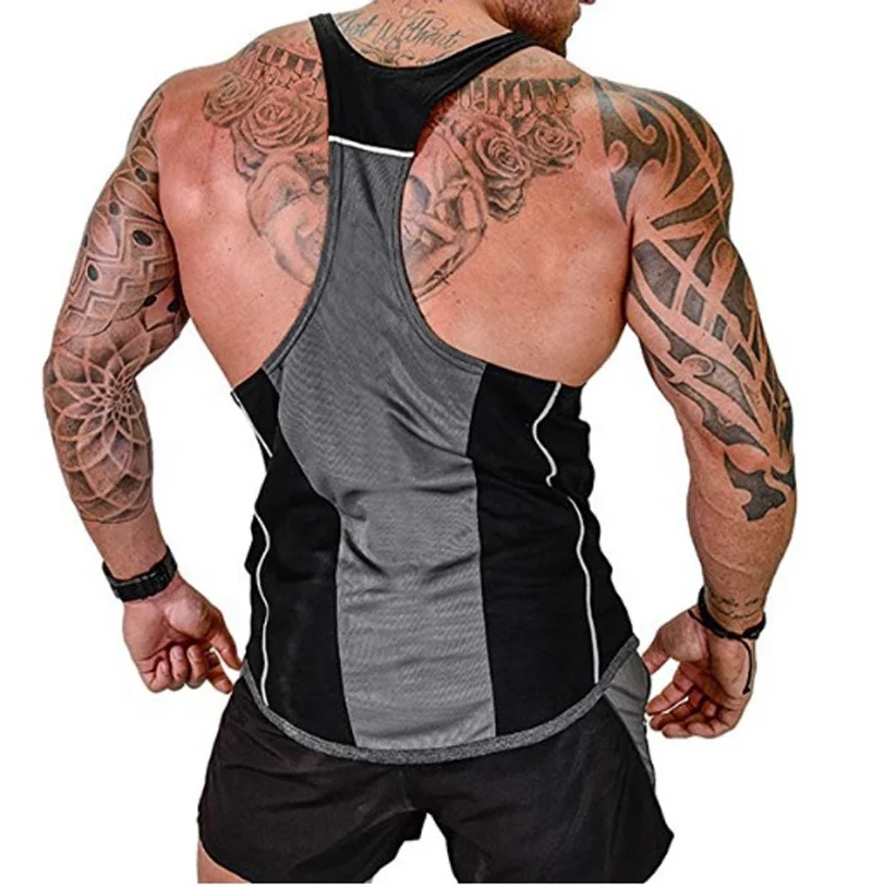 Tank Top  Custom Wholesale Men Crew Neck Gym Tank Top Muscle Singlet for Bodybuilding men