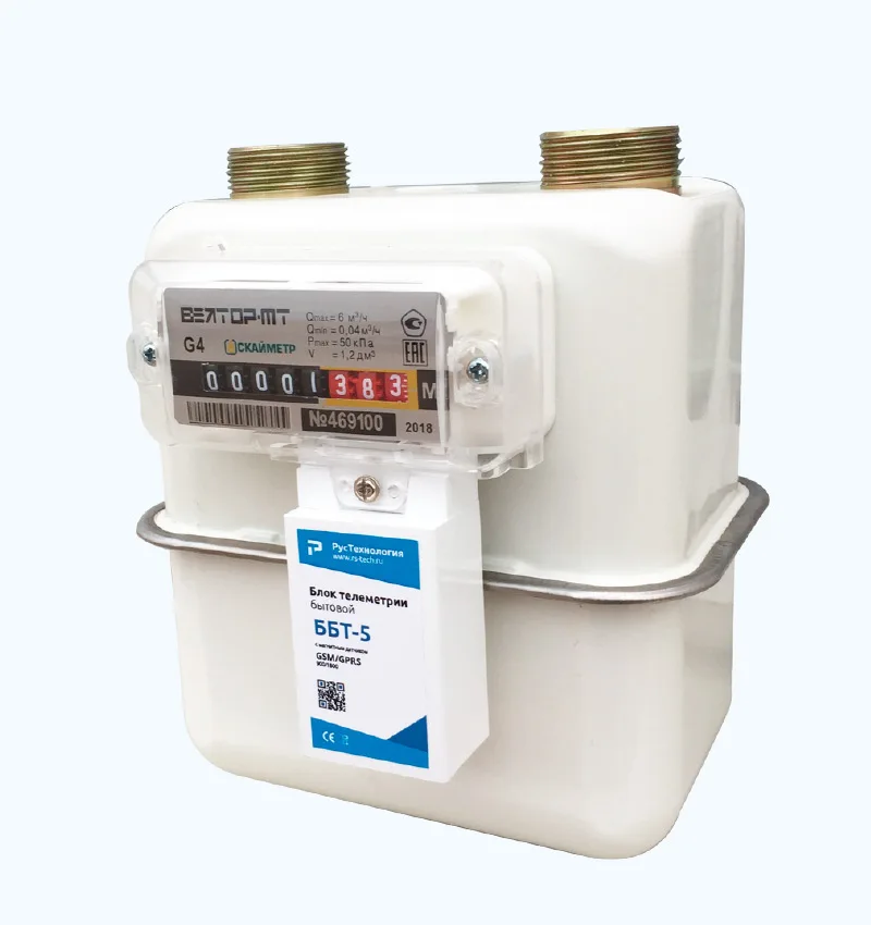 Gas meter VECTOR-M with external telemetry module BBT-5