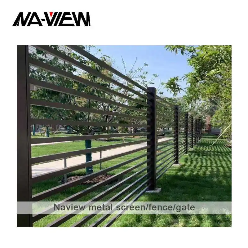 Алюминиевые Стальные металлические жалюзи с завода Naview панели для забора рельсы конфиденциальности Гуандун