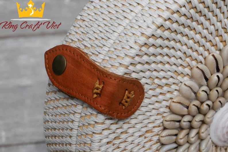  Черно-белая стильная сумка из ротанга с большими цветами вьетнамские поставщики лучший продукт