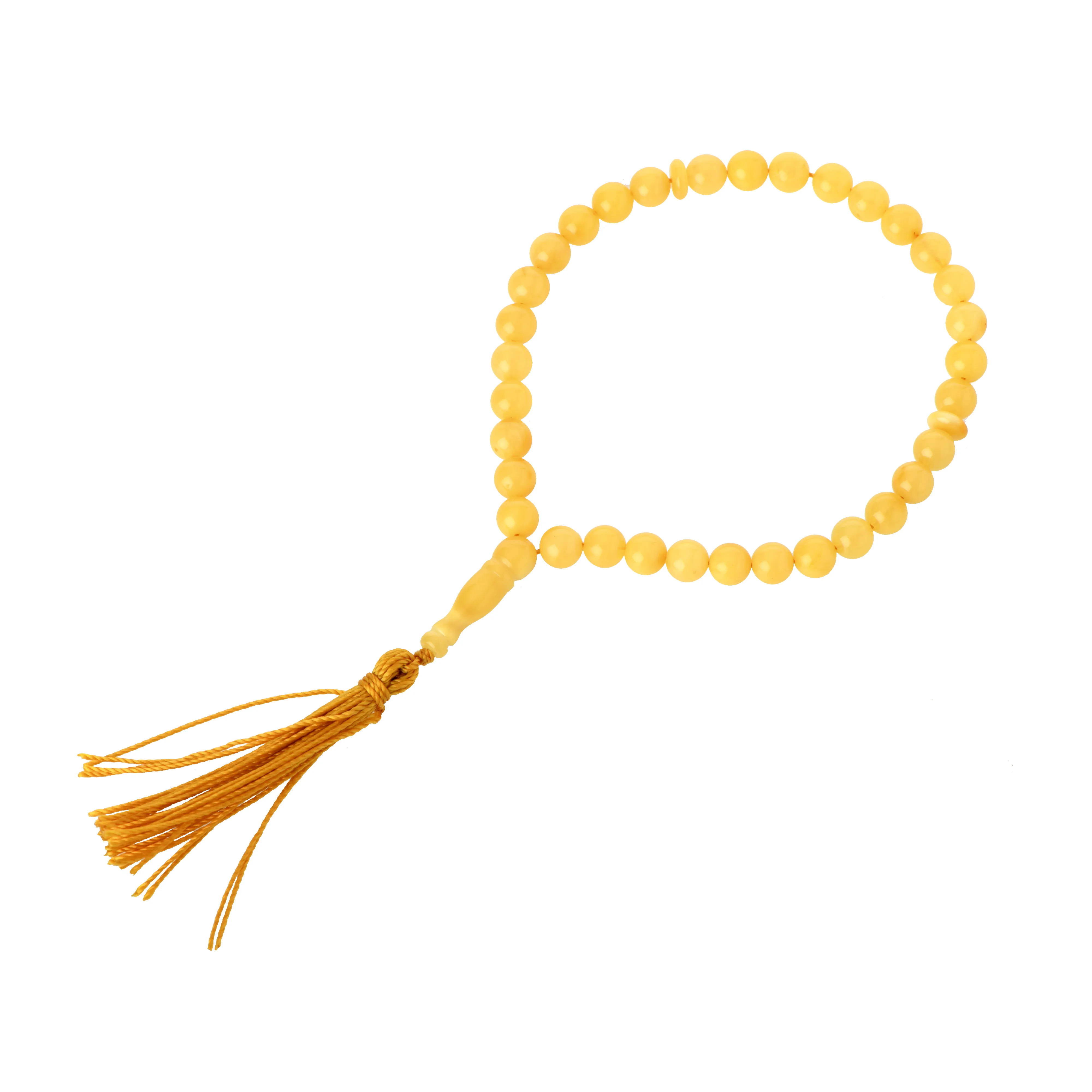 Muslim Prayer 33 Beads Baltic Amber Round Bead Necklace , Tesbih-Tasbih-Tasbeeh-Misbaha-Masbaha-Subha-Sebha-Sibha-Worry Beads-R