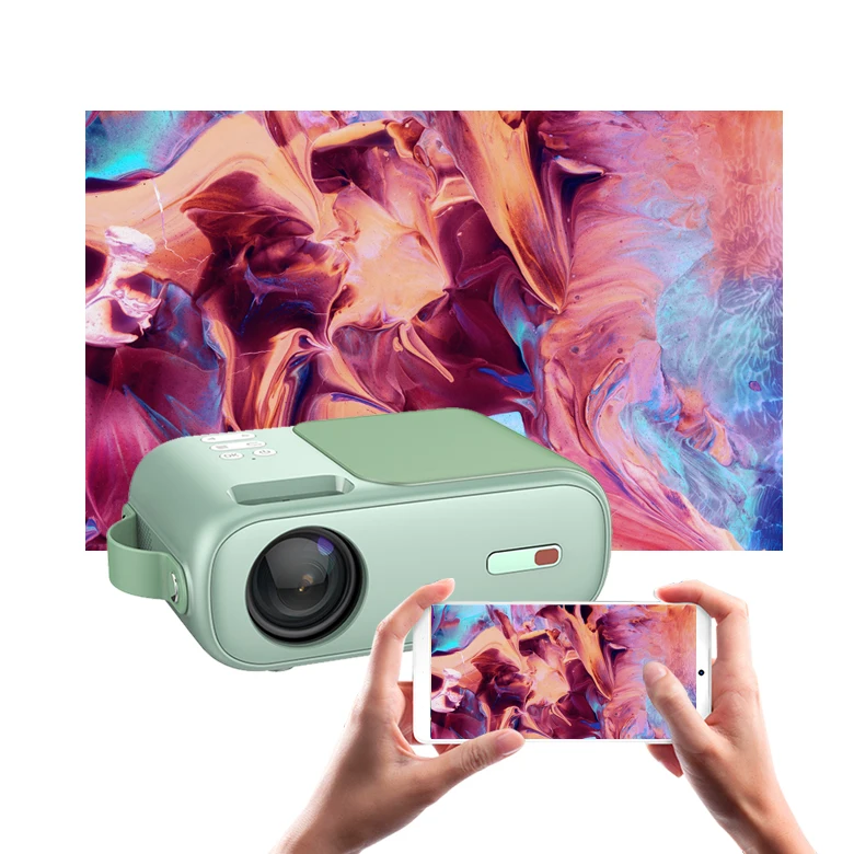 VEEMI Q2 Wireless Phone Mirroring Projector 480p Native Resolution 1600 Lumens Supports 1080p Portable Home Movie Play Projector