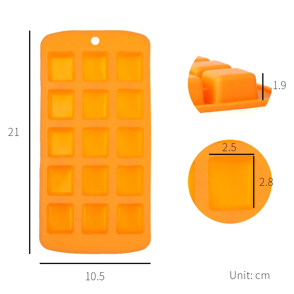 [Holar] Taiwan Made 15 Cavities Bite-Size Brownie Square Silicone Molds for Cake Dessert