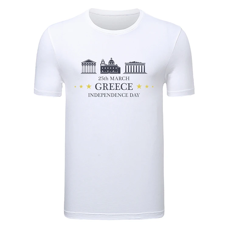 Top Quality Cotton/Polyester Greek Wear T-Shirts With All Colors And Customized Logo And Designs In Wholesale Price