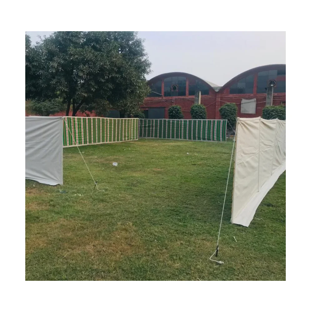 Windbreak 100% Cotton Canvas with Steel Poles Camping Tent Windbreak Sidewall Double Layer Customize Sidewalls
