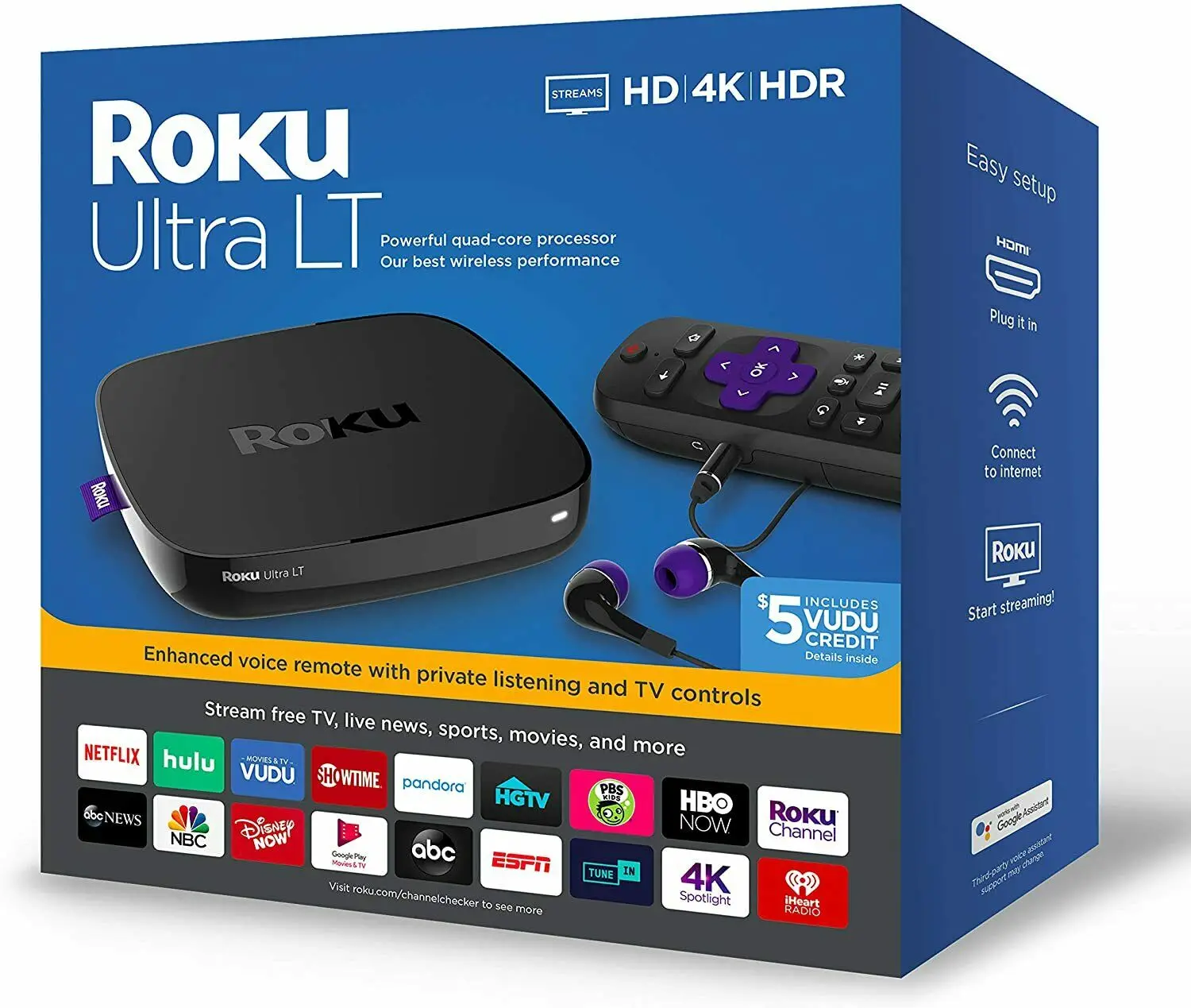 Roku Потоковое вещание палка + - HD-4K-HDR потокового Устройства с большой дальности беспроводной и голосовой пульт дистанционного управления с ТВ дистанционный пульт