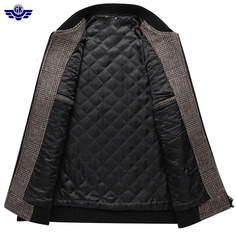 2021 осень-зима Мужская Новая модная шерстяная куртка-бомбер Jecket деловая Повседневная бейсбольная утепленная верхняя одежда пилот пальто большого размера топы