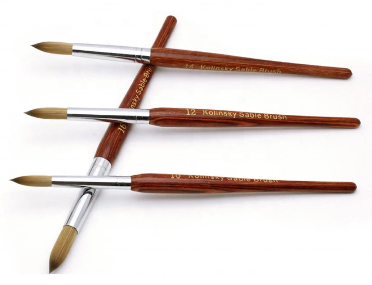 YML 2021 hot sale nail brush 100% wooden kolinsky acrylic brushes #8-#22 nail brush