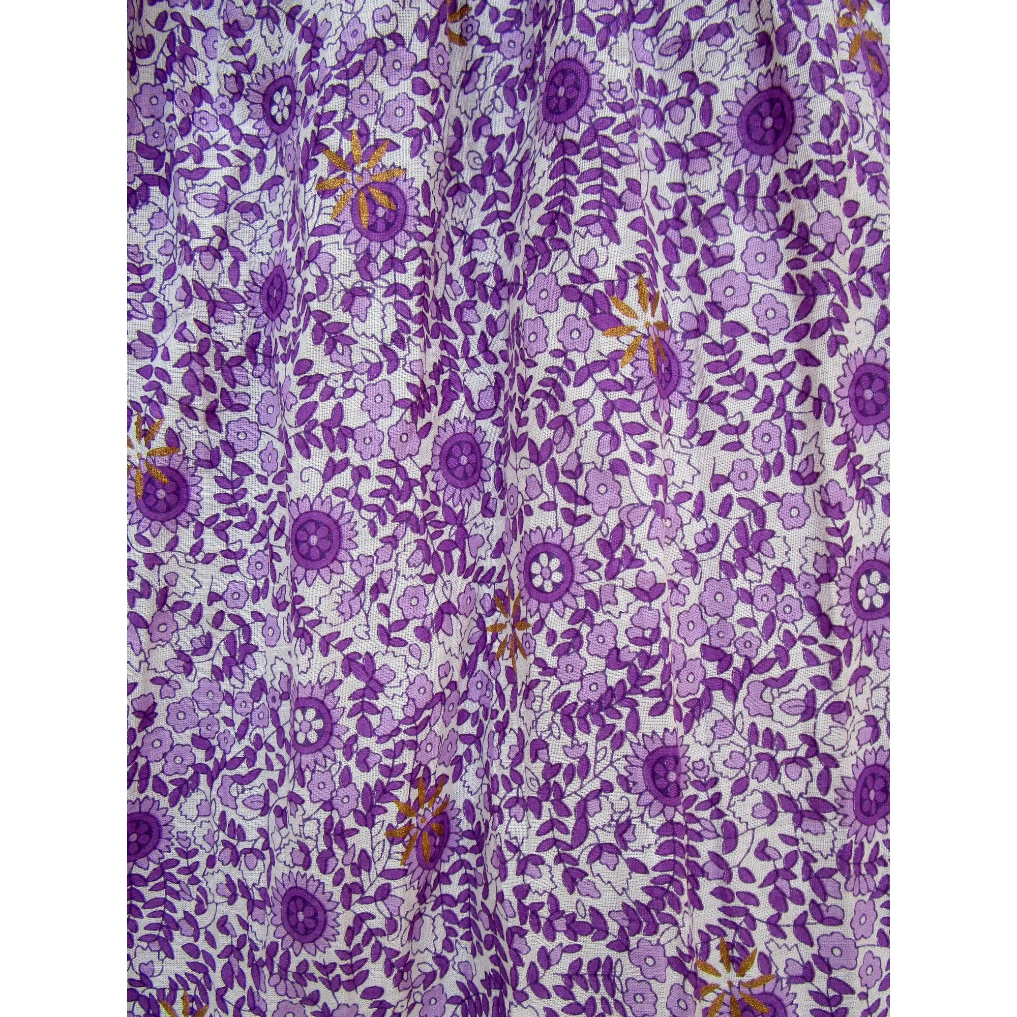 purple floral bottom frill bohemian summer casual long skirt for women