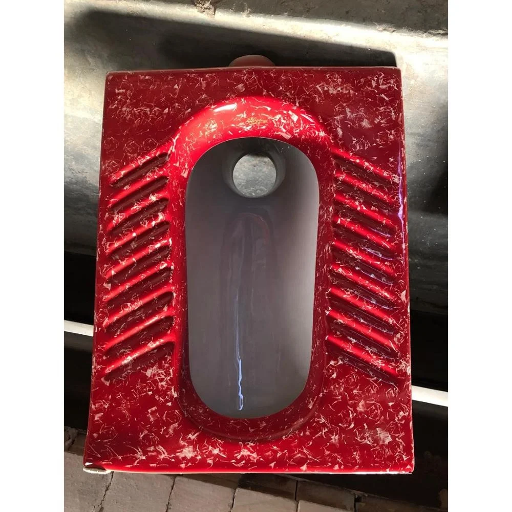 
New Design Elegant Printed Color High quality Ceramic squatting pan one piece anti-slip foot plate wc squat toilet wholesales 
