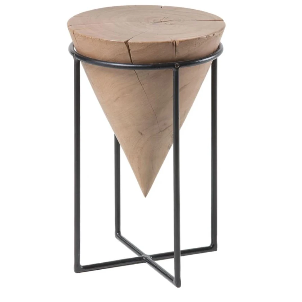 Simple Cone Shape beds Side Table With Solid Wood And derma chair metal tables living room furniture For home decor And Beds