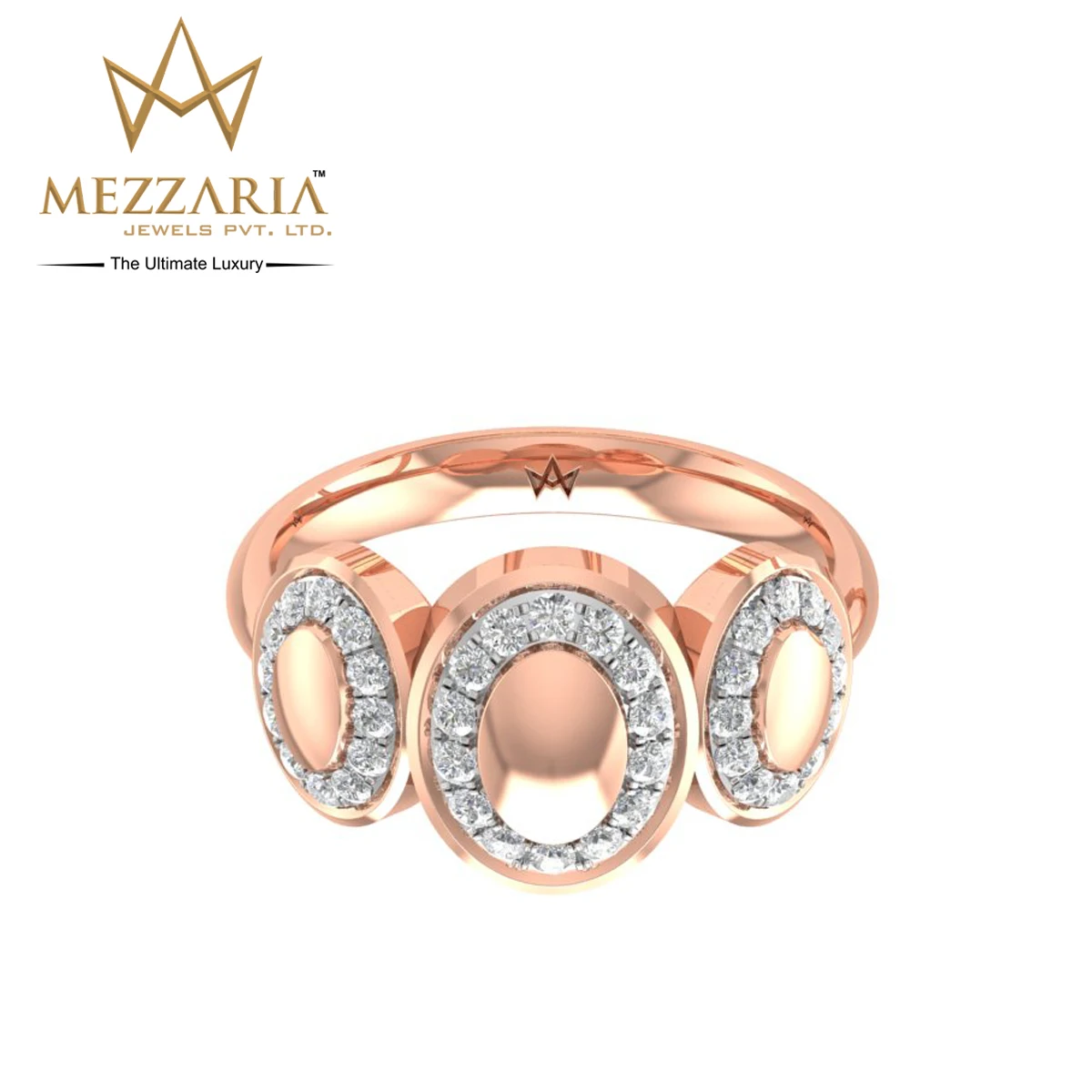 
Luxury Women Wedding Ring Ethnic Design Oval Shape 18kt Rose Gold with High Quality Round Diamonds Ethnic Engagement Ring 