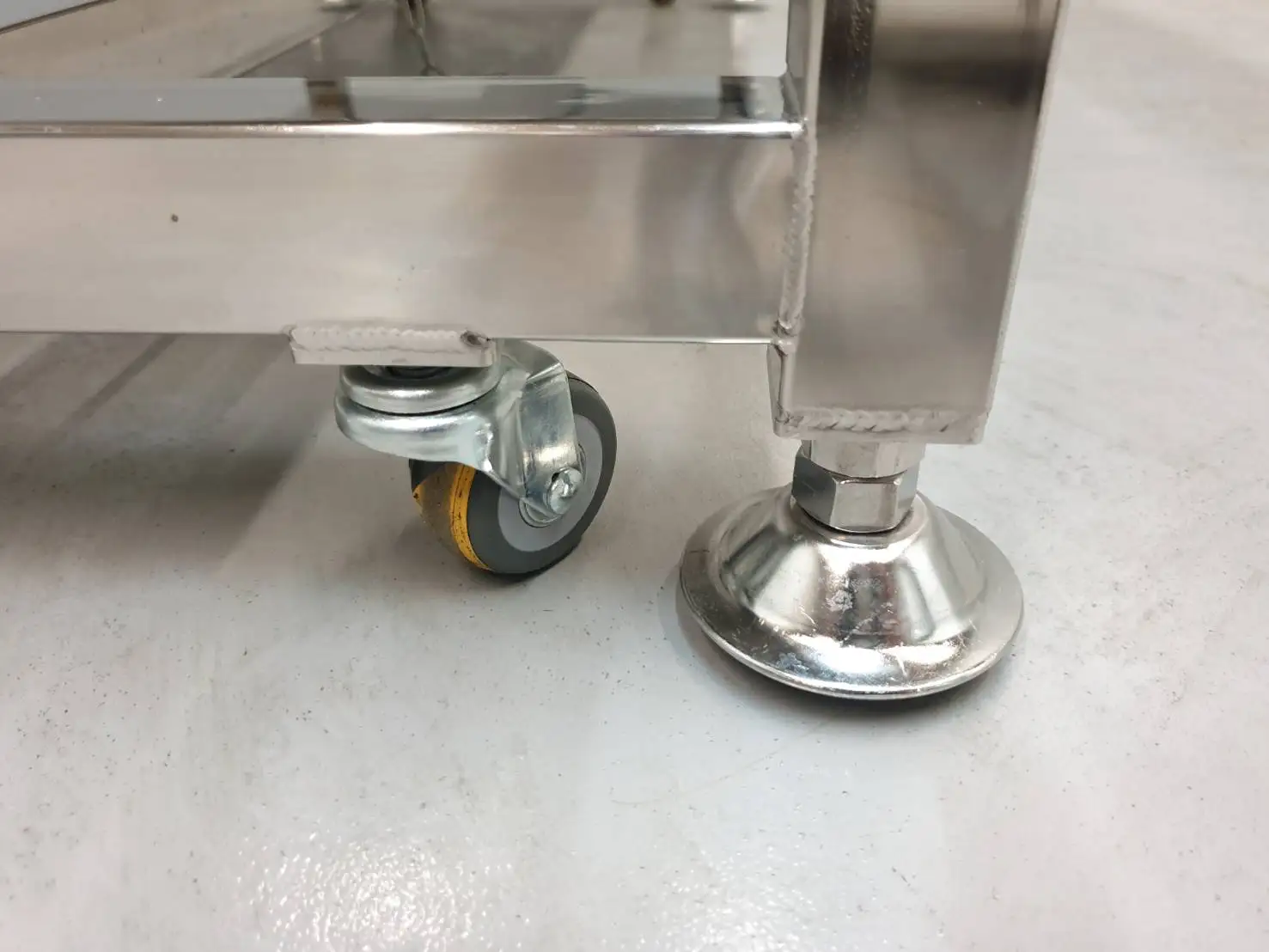 Stainless Steel Working Table with Shelves and Wheels