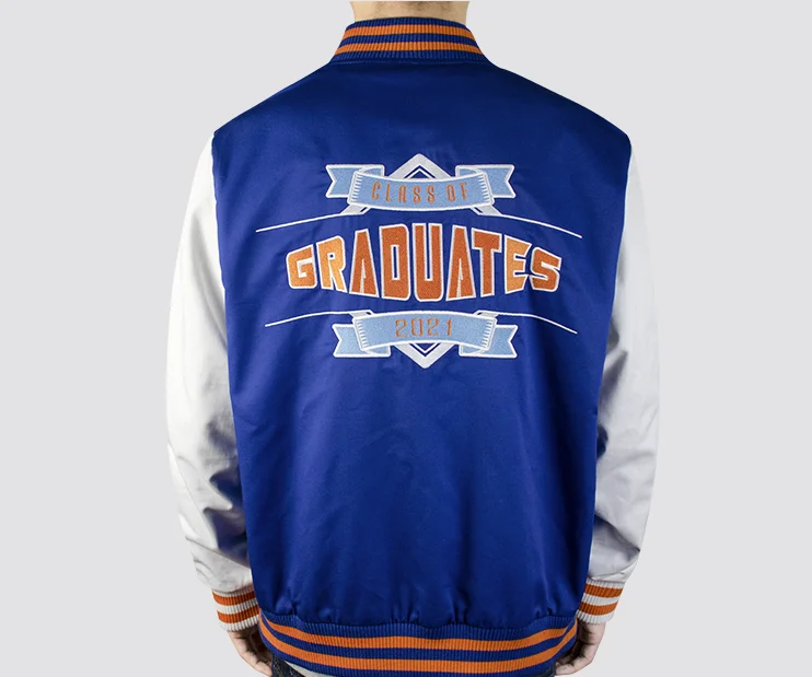 CVC Twill Baseball Jacket Baseball Letterman  Bomber Jacket Nylon Button Down Baseball Jacket