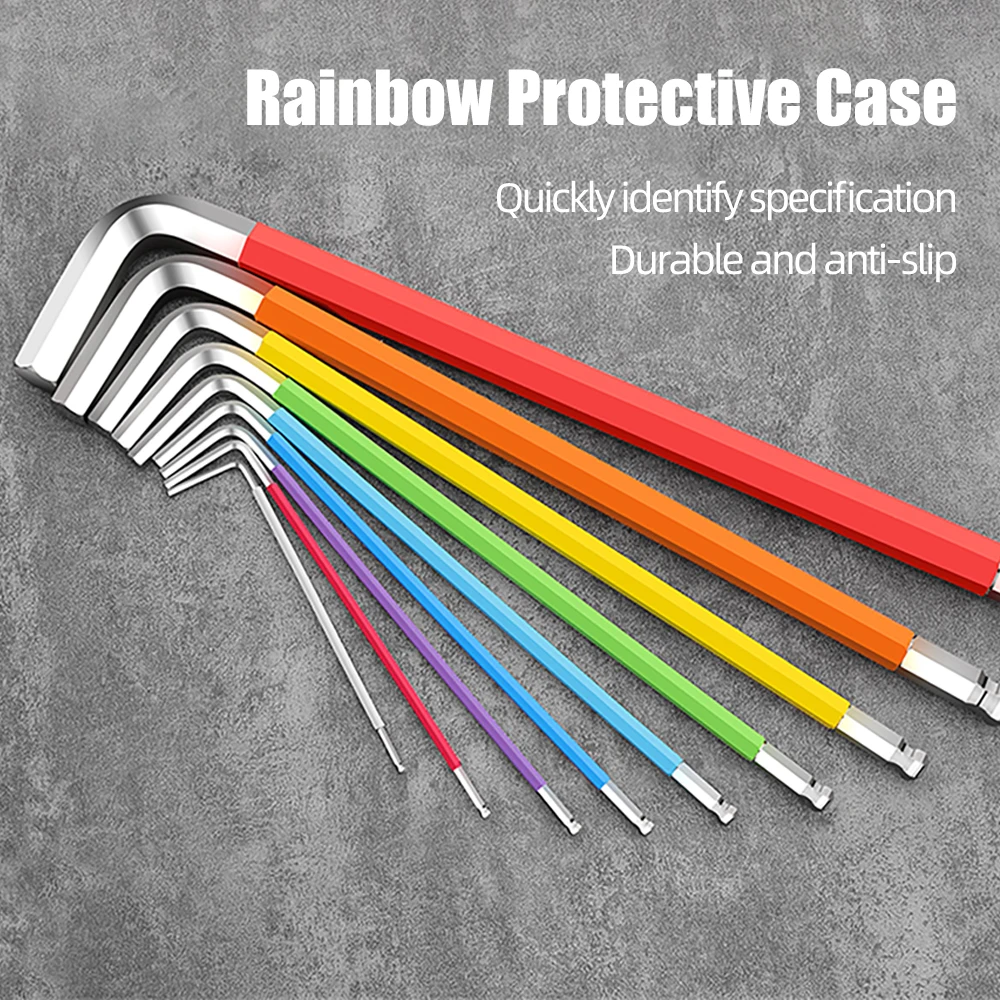 ThinkRider 9pcs Bike Repair Hand Tool Kit Alloy Steel Hex Bicycle inner Hexagon Allan Key Wrench Set