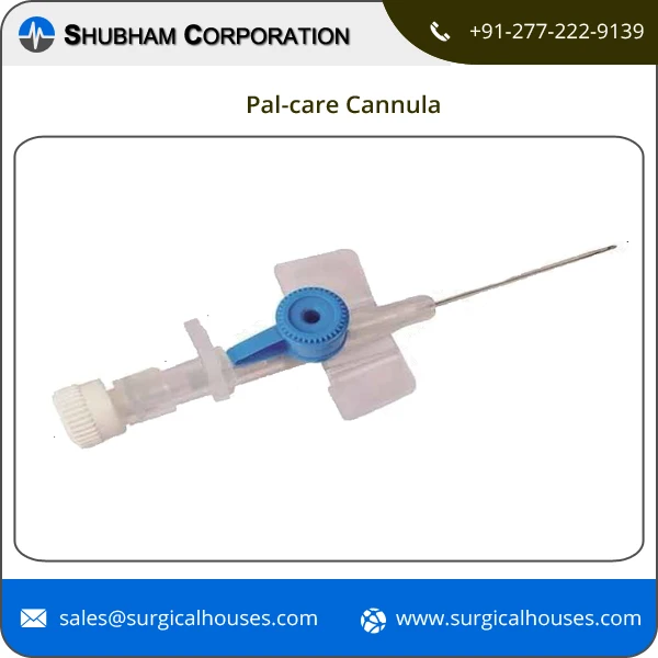Tapered Tip Flashback Chamber Pal-care IV Cannula/Catheter with Wings & Injection Port at Competitive Price