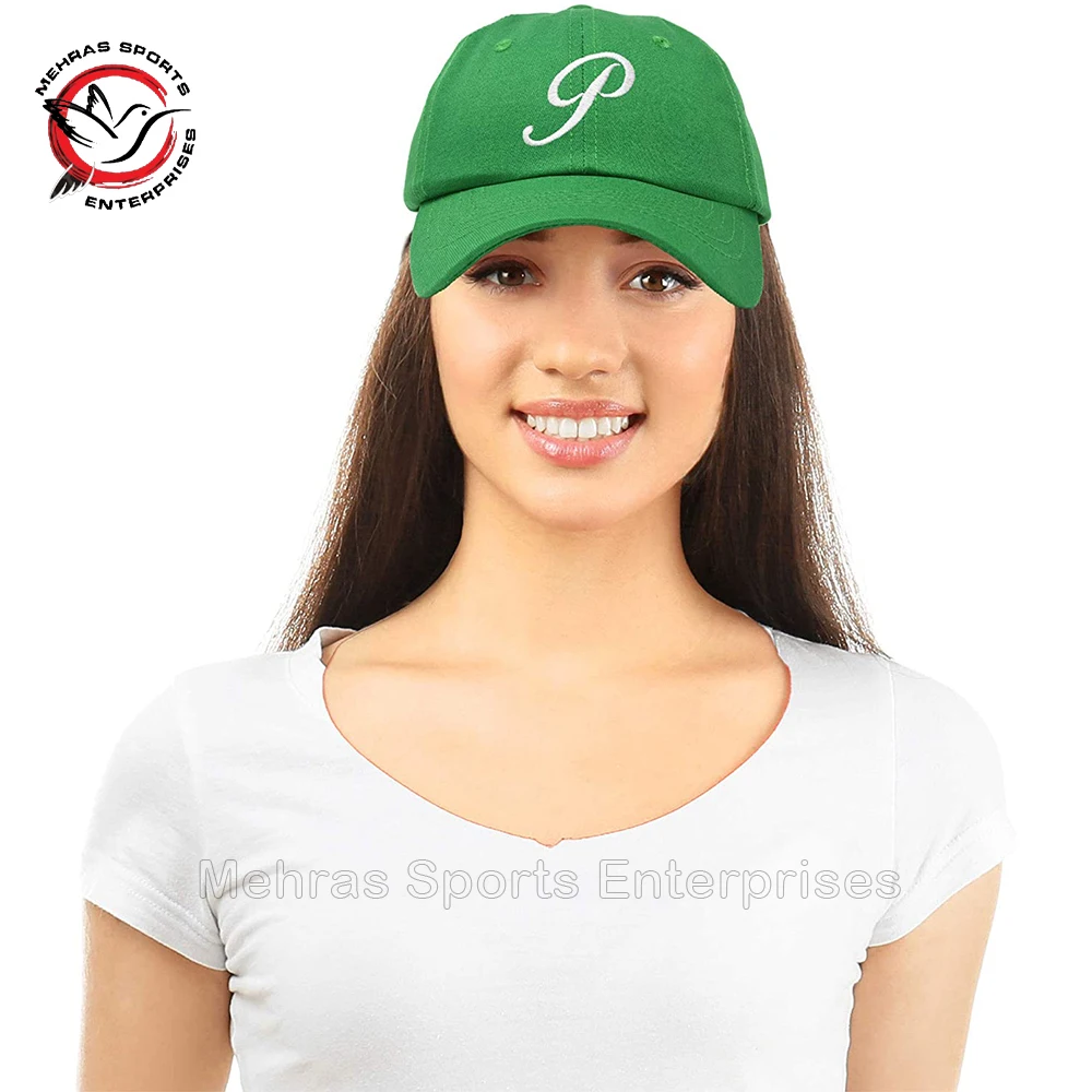 Pure material P Letter Embroidery Flat Brim Cap Hat Custom Logo and design Cap Hat Supplier